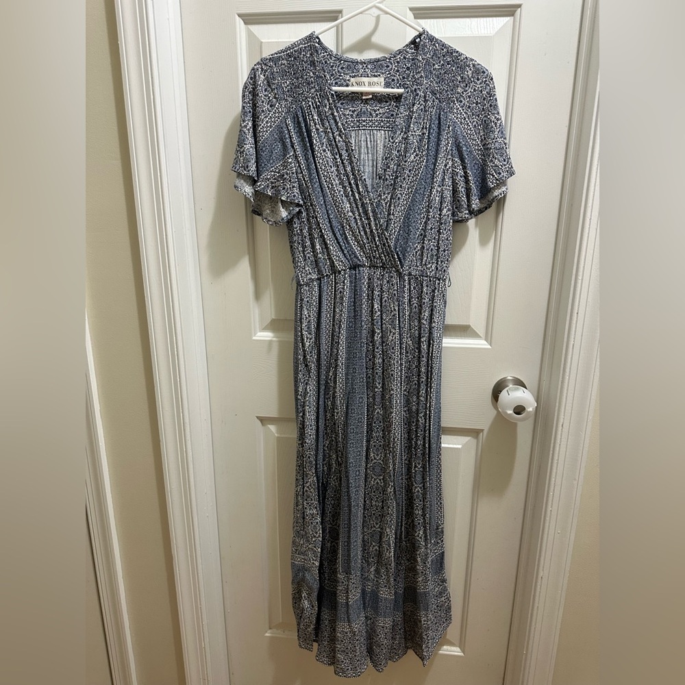 Knox Rose Blue and White Maxi Dress